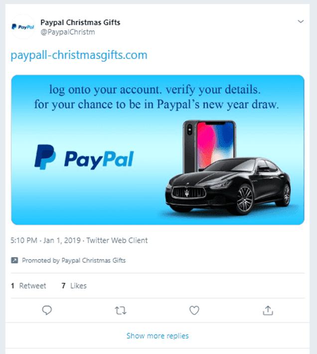 Paypal giveaway scam